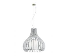 Eglo Lampe suspension, acier, E27, nickel mat/blanc 80Â x 80Â x 300Â cm