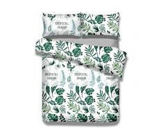 AmeliaHome Averi Parure de lit 2 pièces en Coton Botanique 135 x 200 cm + 50 x 75 cm