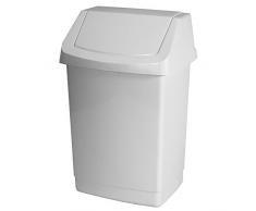 CURVER 04042-026-65 Poubelle Click-It 22,9x18,9x38,1cm Blanc, Plastique, 9 x 18,9 x 38,1 cm