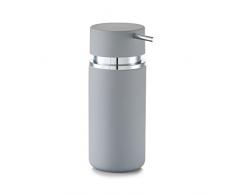 Zeller Distributeur de Savon Rubber en céramique Gris, 6 x 16 x 6,6 cm
