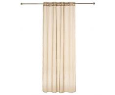 HomeMaison Voilage à Fines Rayures Tissées, Polyester, Lin, 240x140 cm