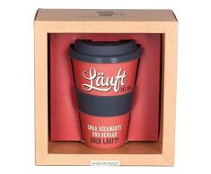 Gobelet en Bamboo Grafik-Werkstatt - Inscription Â« LÃ¤uft bei Mir. Zwar rÃ¼ckwÃ¤rts und bergab Aber lÃ¤uft! Â» - 18,85Â x 17,75Â cm - 308Â g - Design Vintage.