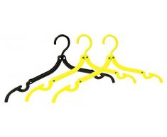 Rolson Lot de 3 cintres de voyage pliable Jaune/Noir