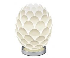 Reality Leuchten R50581001 Choke Lampe de table, Résine Acrylique, E14, 9 W, WeiÃ, 15 x 15 x 20 cm