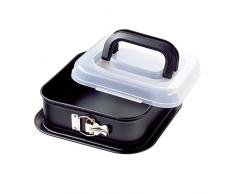 Kaiser 623009 Bake&Take Moule à charnière carré avec cloche de transport 24 x 24 cm