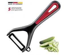 Westmark 29112270 Eplucheur à légumes/Asperges Gallant avec Lame céramique Noir/Rouge, PP/TPE, 15 x 6,9 x 1,8 cm