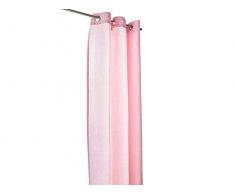 TODAY Rideau 140/240-100 150g/m2-6 Oeillets Dessin Star Love Paris, Coton, Rose, 240x140 cm