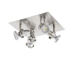 Eglo 94147 Plafonnier à spots Différents matériaux, Argent