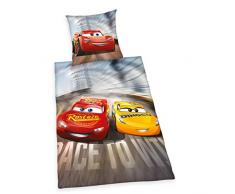Herding DISNEY CARS 3 Parure de Lit RÃ©versible, Housse de Couette 140 x 200 cm, Taie dOreiller 65 x 65 cm, Flanelle