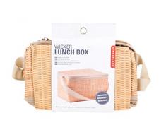 Kikkerland CU216 Boite Ã Lunch Osier, Plastique, Brun, 22 x 14 x 12 cm