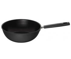 Fiskars Wok, Ã 28 cm, CapacitÃ© : 4,5 litres, Convient Ã Toutes les Plaques de Cuisson, Aluminium/Plastique, RÃ©sistant aux Rayures, RevÃªtement AntiadhÃ©sif, Hard Face, Noir, 1052233
