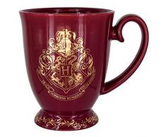 Mug Harry Potter Poudlard | Motif écusson de lécole Poudlard | Céramique avec détails dorés | Superbe Tasse à thé ou café Fantaisie | Motif de la Devise de Poudlard