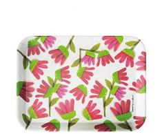 laroom 14126 â Plateau de Table Fleurs, Couleur Gris, Vert, Rose