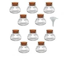 Viva Haushaltswaren Lot de 10Â Mini Bouchon Bocaux 40Â ML, pour Les Ã©pices, Les Cadeaux de baptÃªme, Mariage, etc.Â âÂ avec Un Entonnoir