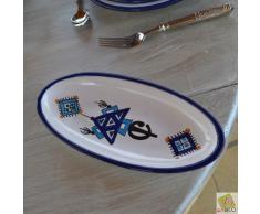 Plat ovale Sahel bleu - L 24 cm