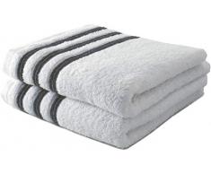 Lot de 2 Serviettes de Toilette 50x100 cm 100% Coton - 550 GR/m2