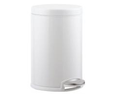 simplehuman, poubelle ronde à pédale, acier blanc, 4.5 litres