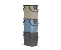 Rotho Albula Poubelle de Cuisine avec séparateur de déchets, Plastique, coloré, 3X 25 Liter