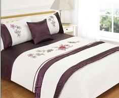 Rapport Laila Lit dans Un Sac Parure de lit de, Aubergine, King