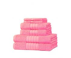 Dreamscene Supersoft 6Â Ã la Main de Bain 100% Coton Ã©gyptien, Rose, 6Â piÃ¨ces Ensemble de Serviette Bale