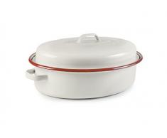 IBILI 907634 Oval Cocotte Bordeaux, Acier, Blanc, 36 x 27 x 13 cm