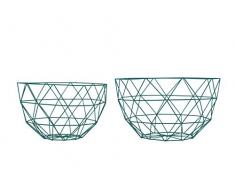 pt, PT2854GR, Bol de Fruits, Accessoires pour la Maison, Métal, Vert, 34 cm