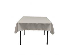 La Nappe Carrée en Lin Polyester en Popeline, Polyester, Gris Clair, 132 x 132 x 0.04 cm