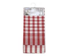 Soleil dOcre 712033 Vichy Lot de 2 Torchons Jacquard Coton Rouge 50 x 70 cm