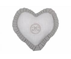 Lovely Casa Marie Coussin CÅUR ENVRONS 30 CM, Coton, Gris, 30x30 cm