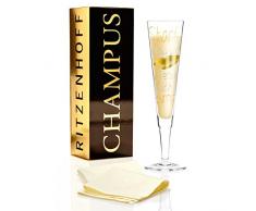 RITZENHOFF Champus Champagne Verre, Cristal, Cristal, Gold/Platin, 7 x 7 x 24 cm