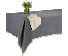 Winkler - Nappe - Nappe carrée - Nappe 100% Lin - Nappe entretien facile - Nappe antitache - Nappe table salon - 170 x 170 - Ardoise Gris - Victory