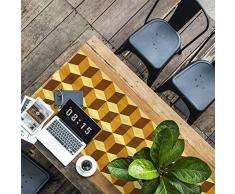 Walplus Jaune 3D Cubes Mural Autocollant Mural, Vinyle Multicolore, 63.5 X 63.5 X 3 CM