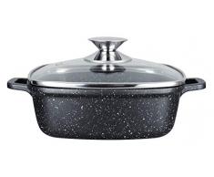 Kamberg - 0008102 - Faitout carrÃ© 28 x 28 cm - Fonte daluminium - RevÃªtement pierre - Couvercle en verre - Tous feux dont induction - Sans PFOA