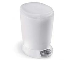 simplehuman, poubelle ronde Ã pÃ©dale, plastique blanc, 6 litres