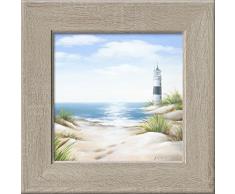 Pro Art ok284o17 New Classic Wood White Parasol II Tableau avec Cadre en Bois 44 x 44 cm