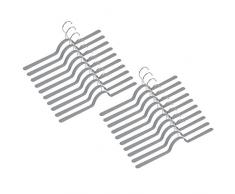 Levivo 331800000200 Lot de 20 Cintres Flexibles avec Une Armature, Matériau pour Ressort, Gris Foncé, 47 x 2 x 14 cm