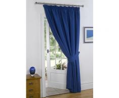 Dreamscene Paire de luxe entièrement doublé Rideaux occultants thermiques plissés avec embrasses, bleu, 66 x 84