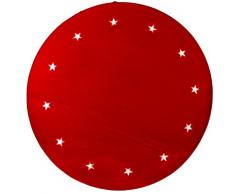 Star 607-07 Tapis pour Sapins matÃ©riel: Feutre, Couleur: Rouge, ca 1 m Ã 12 LED Blanc Chaud transformateur INCL, intÃ©rieur Carton Transparent