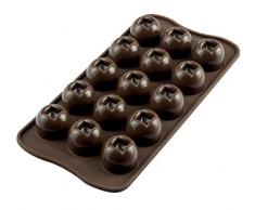 Silikomart 22.103.77.0065 SCG03 Moule pour Chocolat Forme Demi-Sphères 15 Cavités Silicone Marron