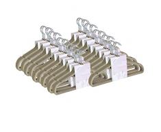 JVL Cintres antidérapants Fins en Velours, Beige, Plastique, Beige Mink, Pack of 100