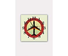 Bonamaison Horloge Murale en MDF, Multicolore, 30 x 30 cm