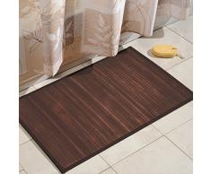 iDesign tapis de bain, grand tapis cuisine, couloirs, salle de bain ou toilettes en bambou, tapis de cuisine ou de salle de bain étanche, brun moka