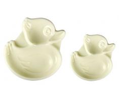 JEM 1102EP006 Lot de 2 Moule en Forme de Canards pour Décoration de Gâteaux, Plastique, Blanc, 5,5 x 2 x 6 cm