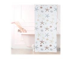 Relaxdays 10026667_1050 Ocean, 100x240 cm, Rideau de douche, baignoire bain store, fixation plafond, semi-transparent, PVC, plastique, aluminium, 240 x 100 x 5 cm