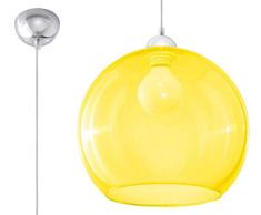 Sollux Lighting Ball Suspension en verre Jaune chromé