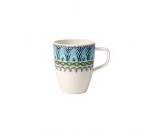Villeroy & Boch Casale Blu Dorina Mug, 380 ml, Hauteur : 10,5 cm, Porcelaine Premium, Blanc/Bleu/Vert