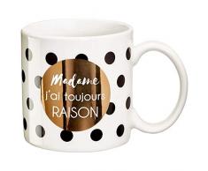 Draeger - Mug Original - Tasse Ã ThÃ© Ã Offrir en Cadeau Ã Vos Proches - Tasse Ã CafÃ© en Porcelaine Fine - 350 ML 8 cm de diamÃ¨tre x 8,5 cm de Hauteur Madame a Toujours Raison