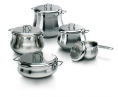 Barazzoni Tummy Batterie de Cuisine 10 pièces, Acier 18/10 avec Triple Fond, Convient également pour linduction, fabriqué en Italie