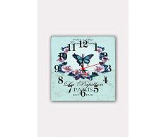 Bonamaison Horloge Murale en MDF, Multicolore, 30 x 30 cm