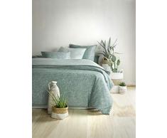 De Witte Lietaer Cravat Parure satin: housse de couette et taies doreiller, Coton, imprimÃ© Vert, 140x200cm/60x70cm